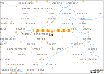 map of Nowa Kajetanówka