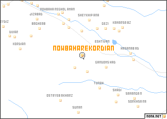 map of Now Bahār-e Kordīān