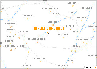 map of Nowdeh-e Ḩājnabī