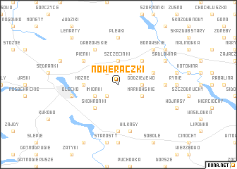 map of Nowe Raczki