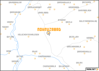 map of Nowrūzābād