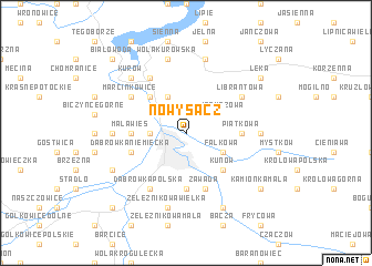 map of Nowy Sącz