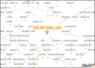 map of Noyant-dʼAllier