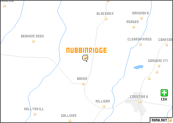 map of Nubbin Ridge