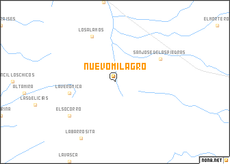 map of Nuevo Milagro