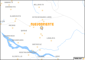 map of Nuevo Oriente