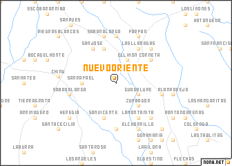 map of Nuevo Oriente