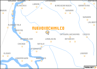 map of Nuevo Xochimilco