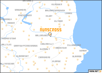 map of Nunʼs Cross