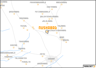 map of Nūshābād