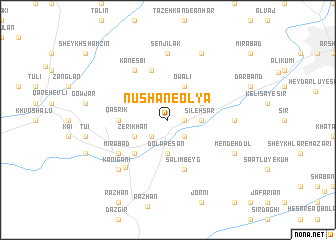 map of Nūshān-e ‘Olyā