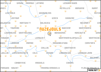 map of Nuzéjouls