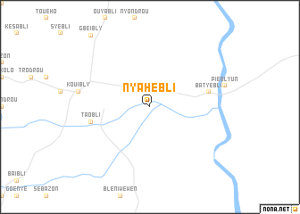 map of Nyahébli