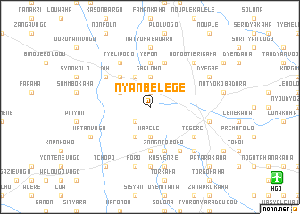 map of Nyanbélégé