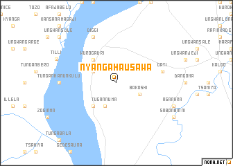 map of Nyanga Hausawa