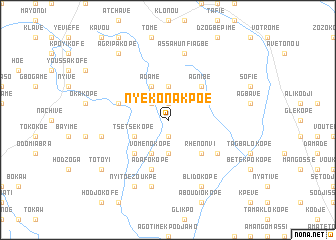 map of Nyékonakpoé