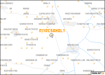 map of Nyírcsaholy