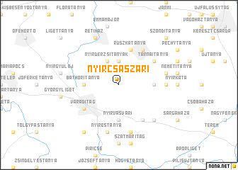 map of Nyírcsászári