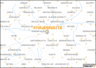 map of Nyírjespuszta