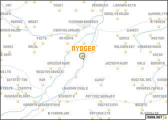 map of Nyőgér