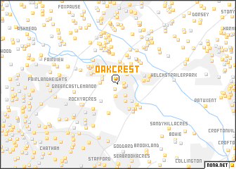 map of Oak Crest