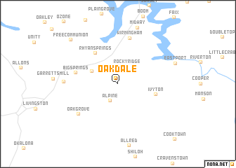 map of Oak Dale