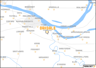 map of Oakdale