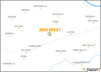 map of Oak Forest