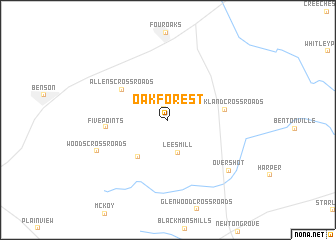 map of Oak Forest