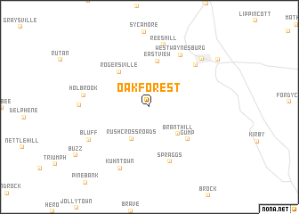 map of Oak Forest