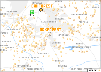 map of Oak Forest