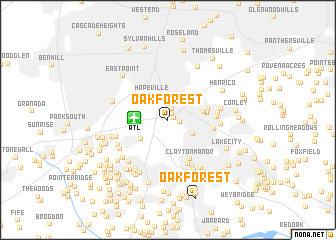 map of Oak Forest