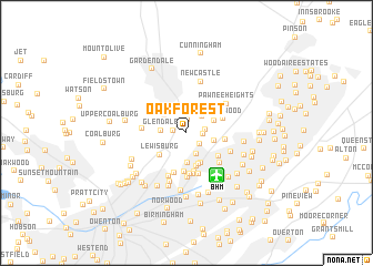 map of Oak Forest