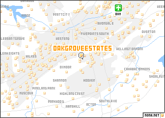 map of Oak Grove Estates