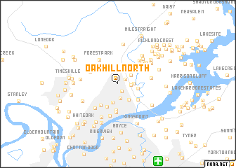 map of Oak Hill North