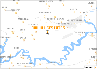 map of Oak Hills Estates