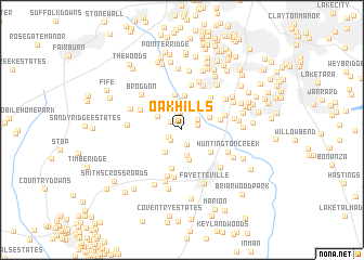 map of Oak Hills