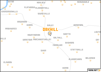 map of Oak Hill