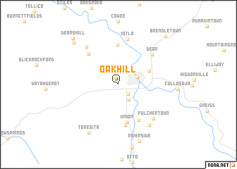 map of Oak Hill