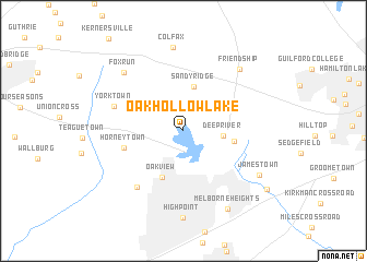 map of Oak Hollow Lake