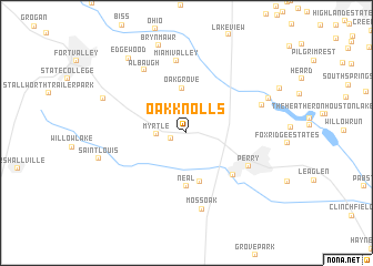 map of Oak Knolls