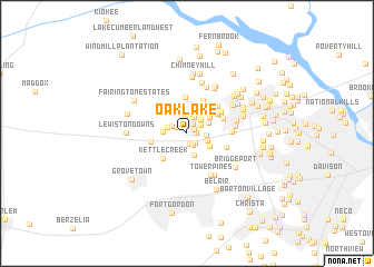 map of Oak Lake