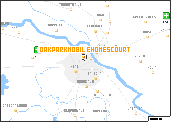 map of Oak Park Mobile Homes Court
