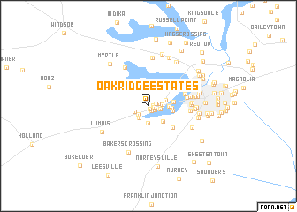 map of Oak Ridge Estates