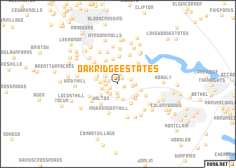 map of Oak Ridge Estates