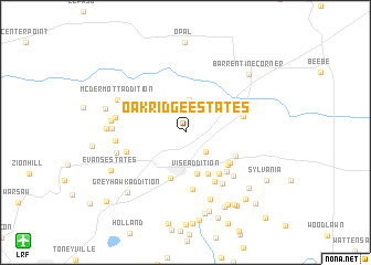 map of Oakridge Estates