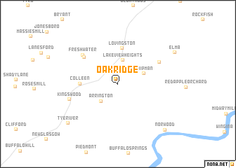 map of Oak Ridge