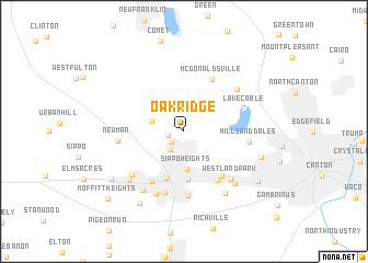 map of Oak Ridge