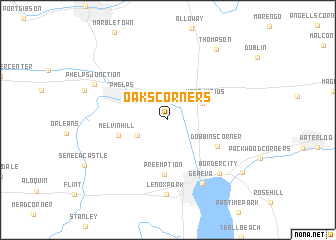 map of Oaks Corners