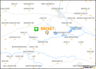 map of Oaksey